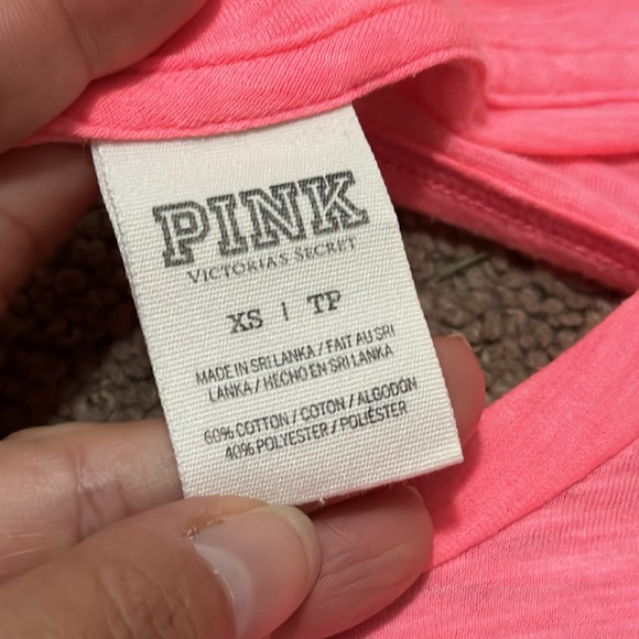 VS PINK-Tissue Long Sleeve Tee-Sz XS-Hot Pink-GUC - Picture 10 of 15